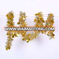 Wholesale Christmas Tinsel Shiny Tinsel Garland for Holiday Outdoor Decoration with Apple Pendant