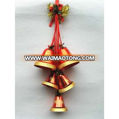 Plastic hanging room decoration christmas small bell for christmas ornament