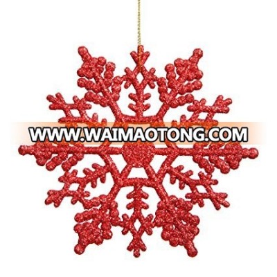 2018 wholesale 100mm Christmas Plastic Glitter Snowflake