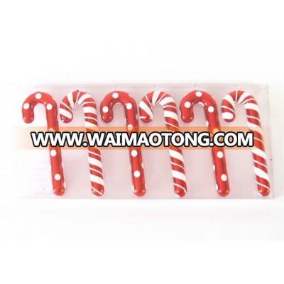 2017 hot selling christmas plastic hard candy cane ornament