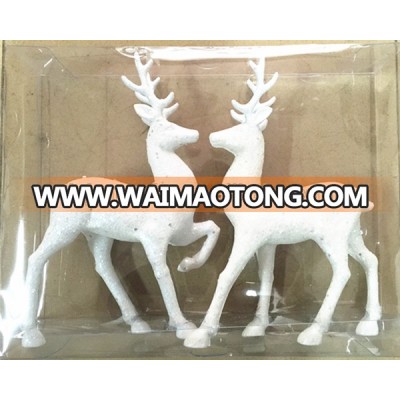 pack of 2pcs glitter hanging christmas reindeer ornament