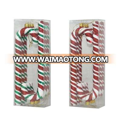 Pack of 6pcs plastic decorative candy cane ornament