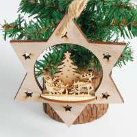 Rustic Merry Christmas Tree Hanging Ornament